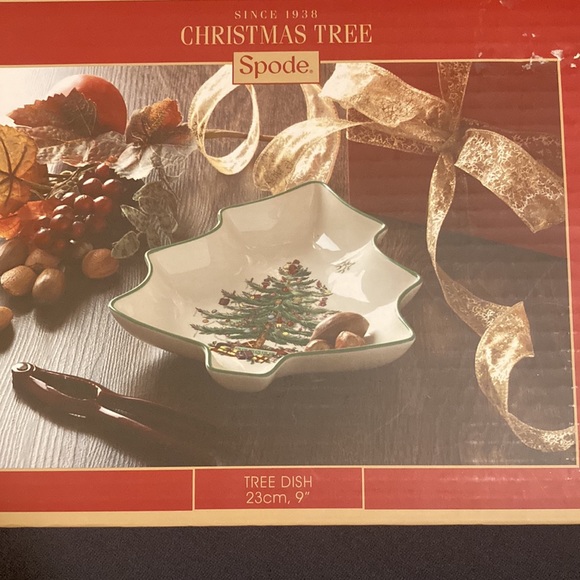 SPODE Christmas Tree Dish Spode Christmas Tree Shaped Dish Fine Earthenware - Picture 9 of 9